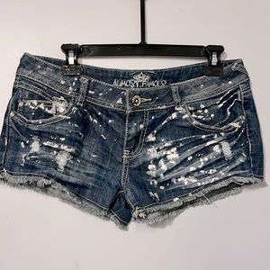 Distressed “worn” style shorts